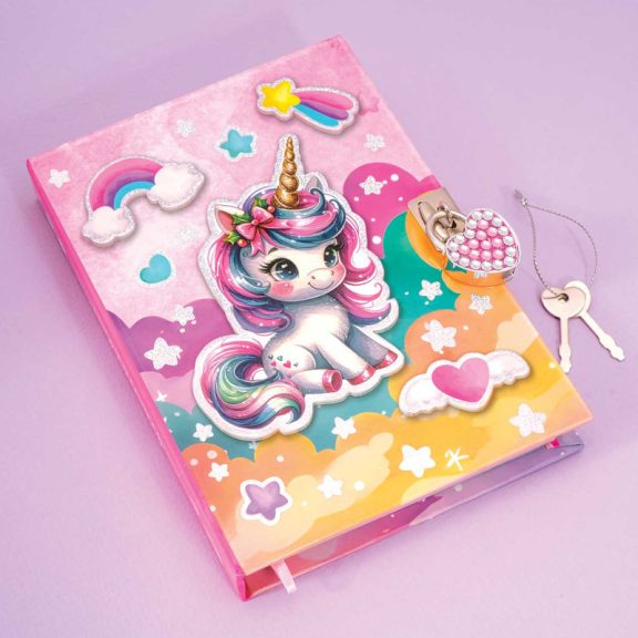 Titkos napló lakattal-unikornis