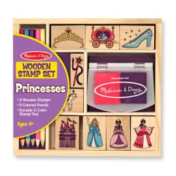  Melissa&Doug- fa nyomda készlet ceruzákkal- hercegnők világa