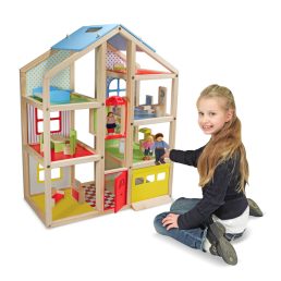   Melissa&Doug- emeletes fa babaház játékfigurákkal, bútorokkal