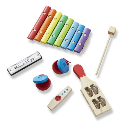 Melissa&Doug- hangszerek zenekar a dobozban rázd fújd