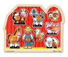 Melissa & Doug Fa készségfejlesztő játék, Puzzle fogantyúval, farm