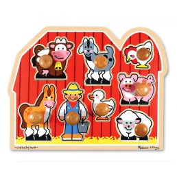   Melissa&Doug- fa készségfejlesztő játék puzzle fogantyúval-tanyasi világ