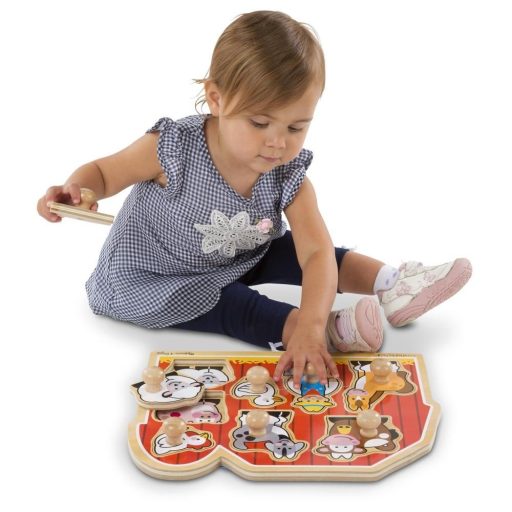 Melissa&Doug- fa készségfejlesztő játék puzzle fogantyúval