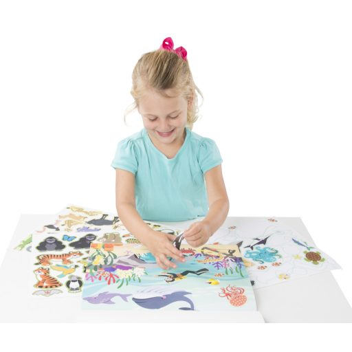 Melissa&Doug- kreatív játék újrahasználható matrica készlet állatok