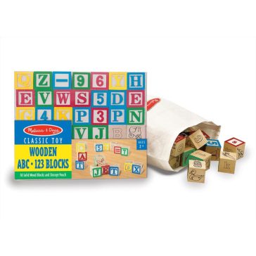   Melissa&Doug- fa készségfejlesztő játék - abc és számok- 123db-os