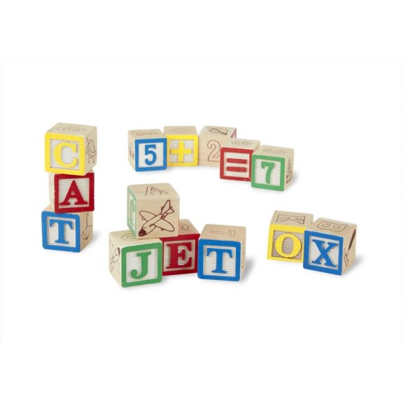 Melissa&Doug- fa készségfejlesztő játék - abc és számok- 123db-os