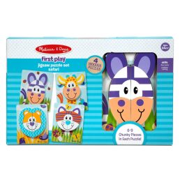 Melissa&Doug- bébi fajáték óriás puzzle- vadállatok