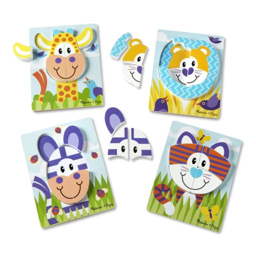 Melissa&Doug- bébi fajáték óriás puzzle- vadállatok