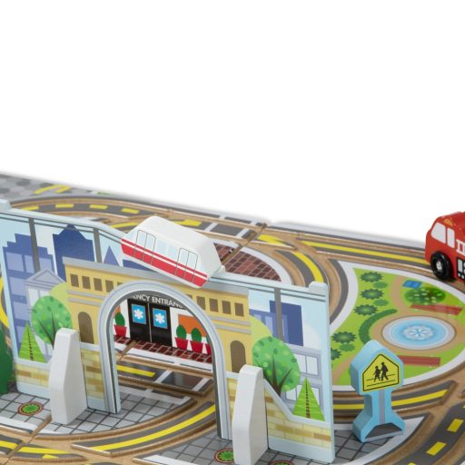 Melissa&Doug- fa játék- városi járművek-18db-os