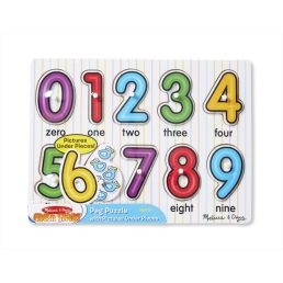   Melissa&Doug- fa készségfejlesztő játék puzzle fogantyúval- Számok világa