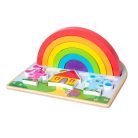 Melissa & Doug fa készségfejlesztő játék- - szivárvány puzzle fajáték