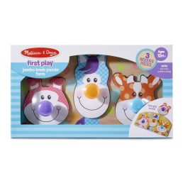 Melissa&Doug- bébi fajáték óriás puzzle gombbal farm