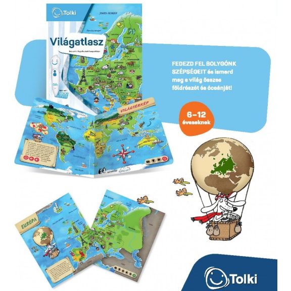 Tolki Interaktív foglalkoztató  készlet- Világatlasz