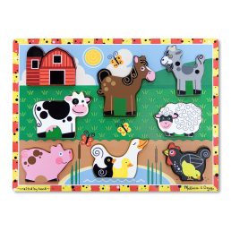   Melissa&Doug- készségfejlesztő játék könnyen megfogható puzzle-tanyasi állatok