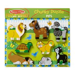   Melissa&Doug- készségfejlesztő játék könnyen megfogható puzzle kis házikedvencek