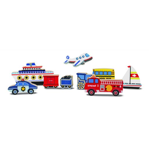 melissa&doug  készségfejlesztő játék, könnyen megfogható puzzle, járművek