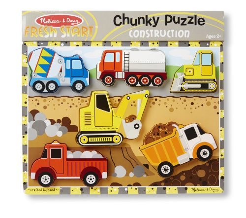 melissa&doug   készségfejlesztő játék, könnyen megfogható puzzle, munkagépek