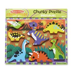   Melissa & Doug Fa készségfejlesztő játék, Könnyen megfogható puzzle, dínók