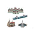   3D puzzle- Lánchíd, Országház, Mátyás templom, Hősök tere  mini méretben- 4 az 1-ben CubicFun