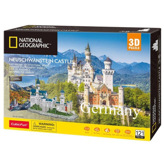 3D puzzle City Traveller- Neuschwanstein kastély 121 db-os -National Geographic CubicFun
