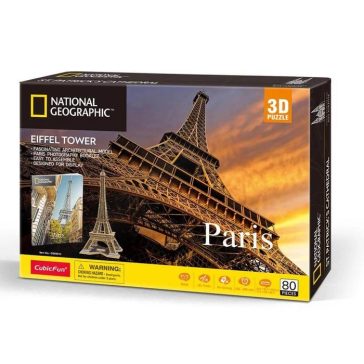   3D puzzle Nat Geo City Travel-Eiffel torony Párizs 80db-os CubicFun