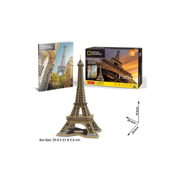3D puzzle Nat Geo City Travel-Eiffel torony Párizs 80db-os CubicFun