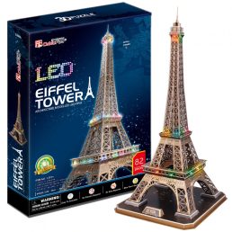 3D puzzle- Eiffel torony LED világítás- 84db-os CubicFun