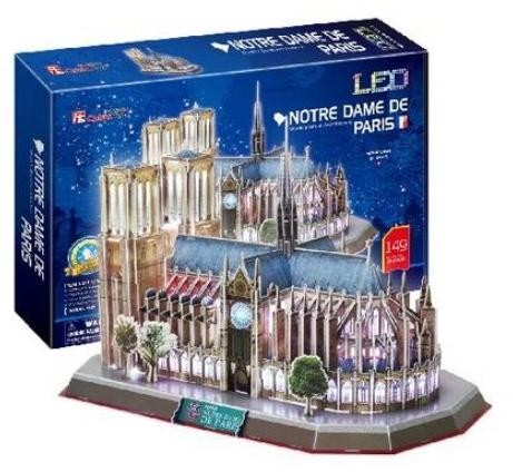 3D  puzzle LED világítással-Notre Dame