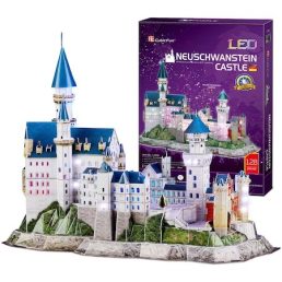   3D puzzle LED világítással -Neuschwanstein kastély-128db-os CubicFun