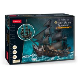   3D puzzle Queen Anne's hajó-LED világítással-293db-os CubicFun