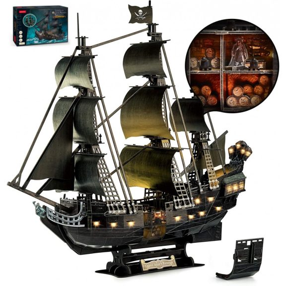3D puzzle Queen Anne's hajó-LED világítással-293db-os CubicFun