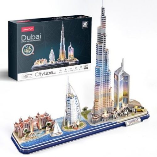 3D puzzle City Line Dubai LED világítással
