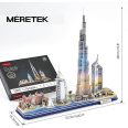   3D puzzle City Line Dubai LED világítással-182db-os CubicFun