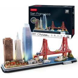   3D puzzle City Line San Francisco LED világítással-90db-os CubicFun
