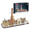 3D puzzle City Line Párizs LED világítással-115db-os CubicFun