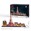 3D puzzle City Line Párizs LED világítással-115db-os