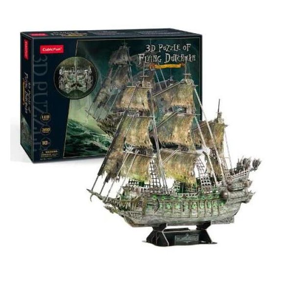 3D puzzle - A bolygó hollandi kalózhajó LED világítással 360db CubicFun