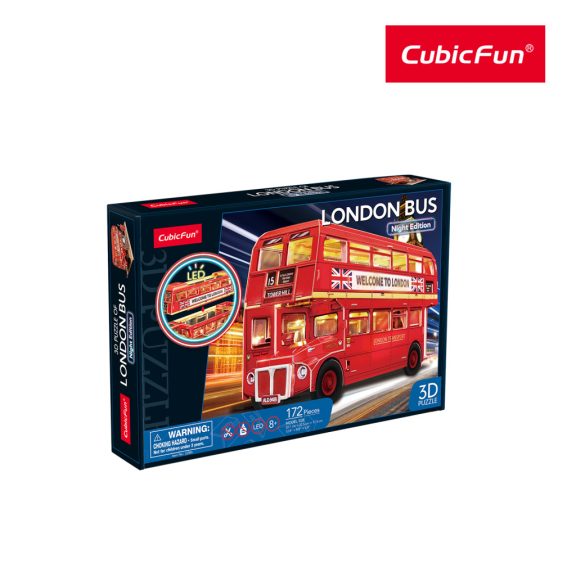 3D puzzle LED-es  világító Double Decker londoni emeletes busz CubicFun