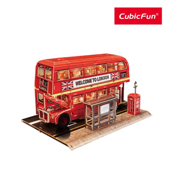 3D puzzle LED-es  világító Double Decker londoni emeletes busz CubicFun