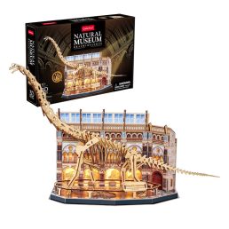   3D puzzle Brachioszaurusz csontváz múzeumban, LED-es világítós- 216db-os