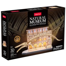   3D puzzle kék bálna csontváza múzeumban-  LED-es világító 222 db-os