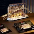   3D puzzle kék bálna csontváza múzeumban-  LED-es világító 222 db-os
