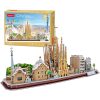 3D puzzle City Line Barcelona-186db-os CubicFun