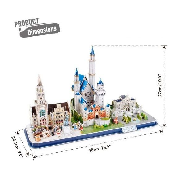 3D puzzle City Line Németország-178db-os CubicFun