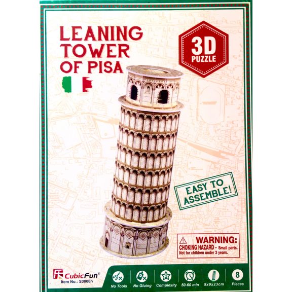 3D puzzle  mini Pisai ferdetorony-8db-os CubicFun