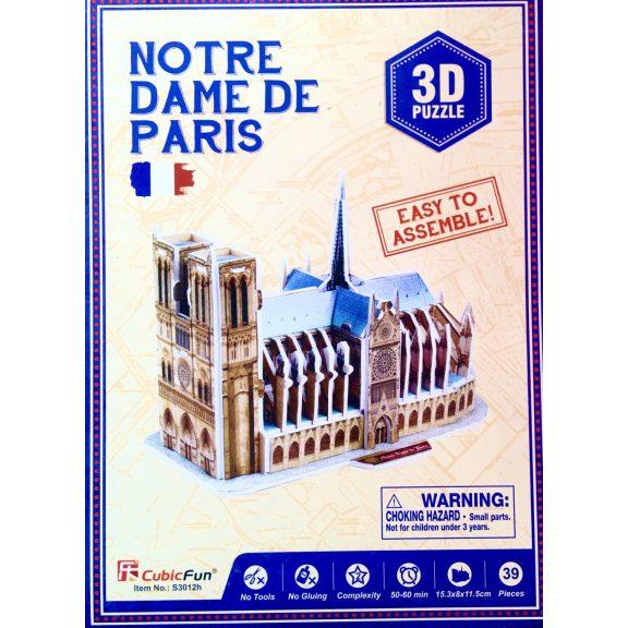 3D puzzle mini- Notre Dame-39db-os CubicFun