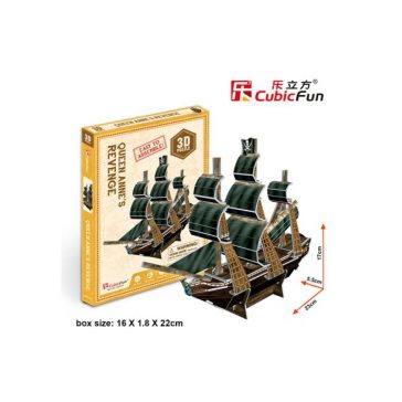   3D puzzle mini Queen Anne's Revenge kalózhajó-24db-os CubicFun