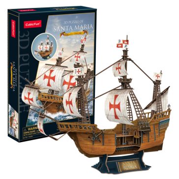3D puzzle Santa Maria hajó-204db-os CubicFun
