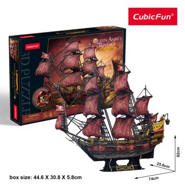   3D puzzle -Queen Anne's Revenge- vörös változat-391 db-os CubicFun