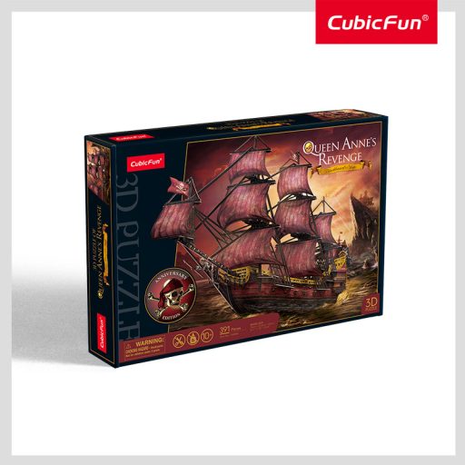3D puzzle -Queen Anne's Revenge- vörös változat-391 db-os CubicFun